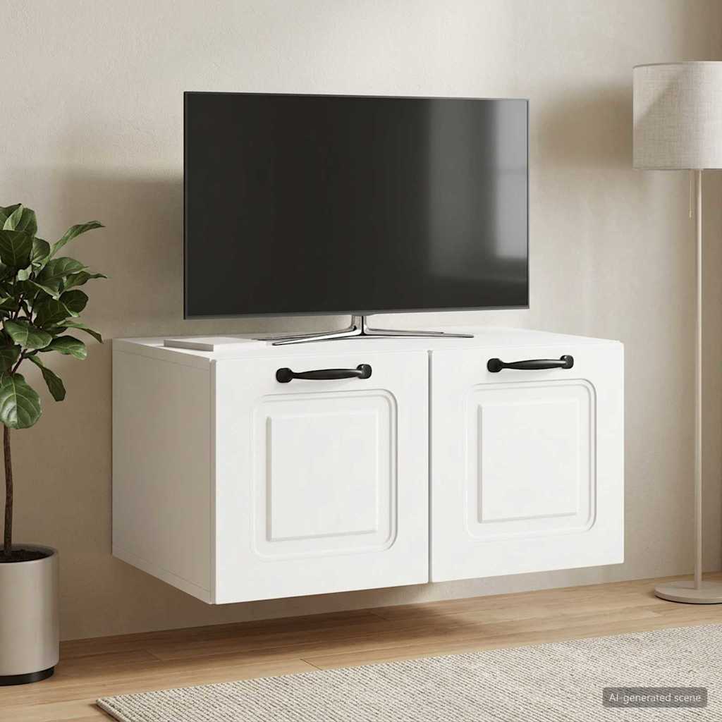 Wandbeugel TV-kast Wit 59,5 x 41 x 30 cm Bewerkt hout is nu te koop bij PeponiXL, paradijselijk wonen!