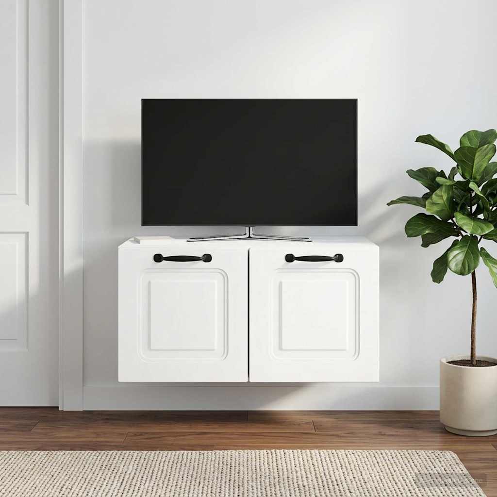 Wandbeugel TV-kast Wit 59,5 x 41 x 30 cm Bewerkt hout is nu te koop bij PeponiXL, paradijselijk wonen!