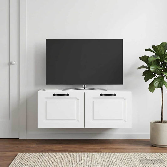 Wandbeugel TV-kast Wit 78,5 x 41 x 30 cm Bewerkt hout is nu te koop bij PeponiXL, paradijselijk wonen!