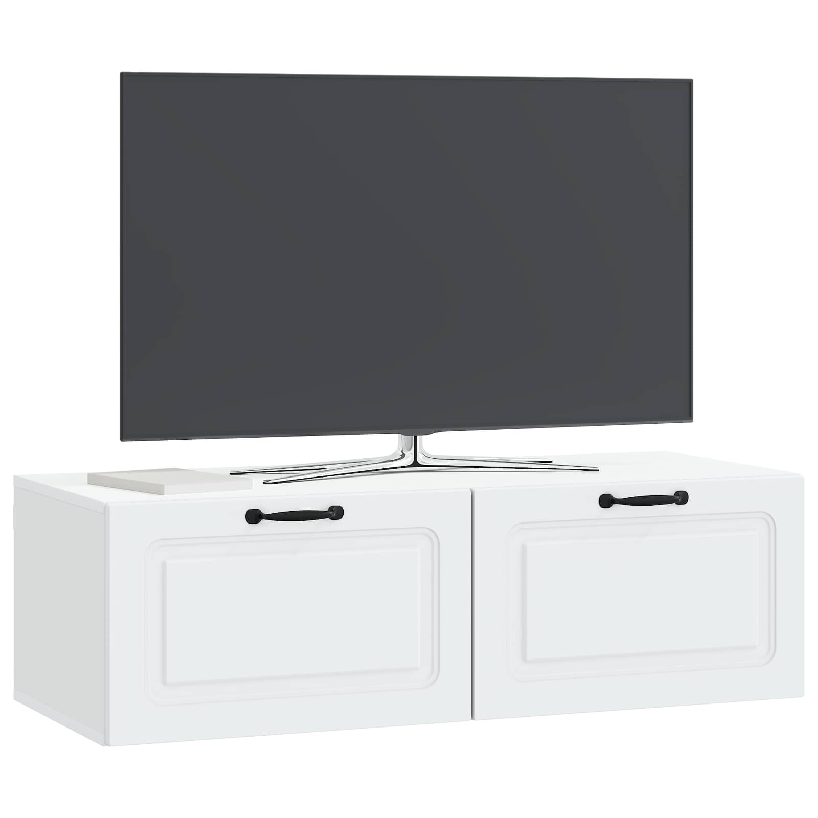 Wandbeugel TV-kast Wit 98 x 41 x 30 cm Bewerkt hout is nu te koop bij PeponiXL, paradijselijk wonen!