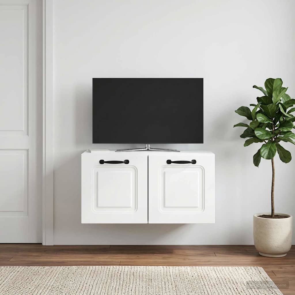 Wandbeugel TV-kast Wit 59,5 x 31 x 30 cm Bewerkt hout is nu te koop bij PeponiXL, paradijselijk wonen!