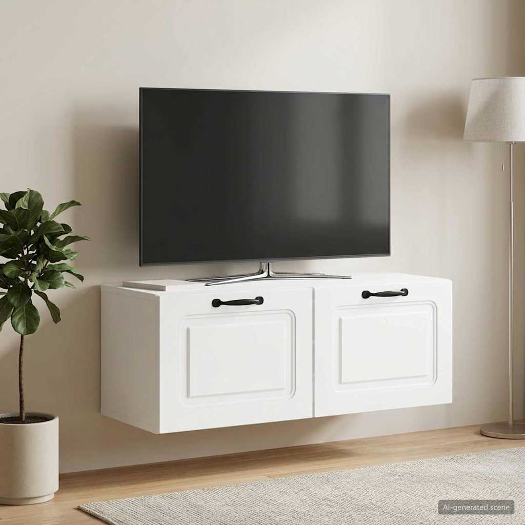 Wandbeugel TV-kast Wit 78,5 x 31 x 30 cm Bewerkt hout is nu te koop bij PeponiXL, paradijselijk wonen!