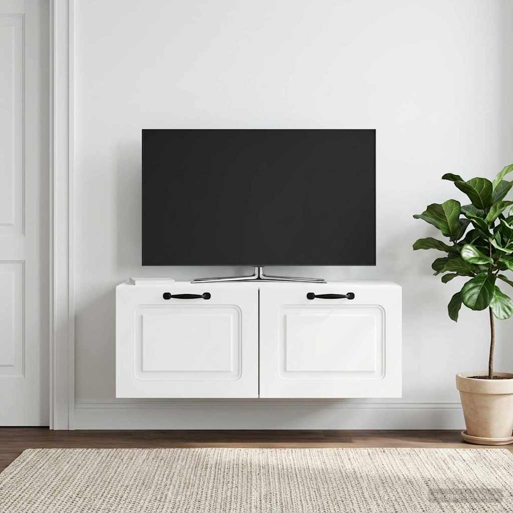 Wandbeugel TV-kast Wit 78,5 x 31 x 30 cm Bewerkt hout is nu te koop bij PeponiXL, paradijselijk wonen!