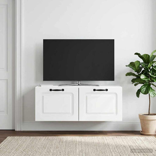 Wandbeugel TV-kast Wit 78,5 x 31 x 30 cm Bewerkt hout is nu te koop bij PeponiXL, paradijselijk wonen!