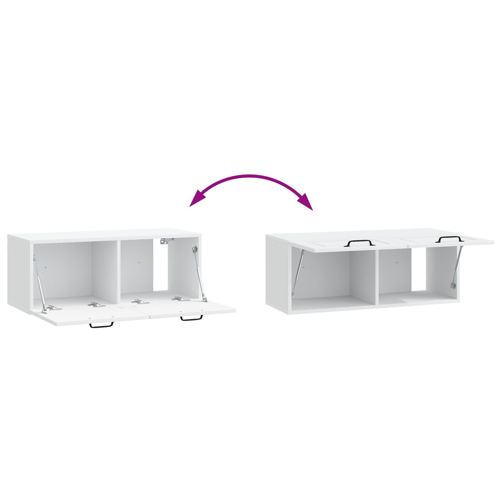 Wandbeugel TV-kast Wit 78,5 x 31 x 30 cm Bewerkt hout is nu te koop bij PeponiXL, paradijselijk wonen!