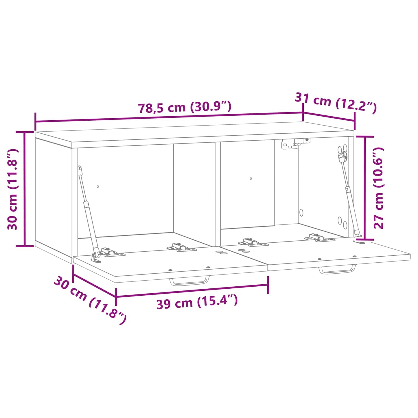 Wandbeugel TV-kast Wit 78,5 x 31 x 30 cm Bewerkt hout is nu te koop bij PeponiXL, paradijselijk wonen!