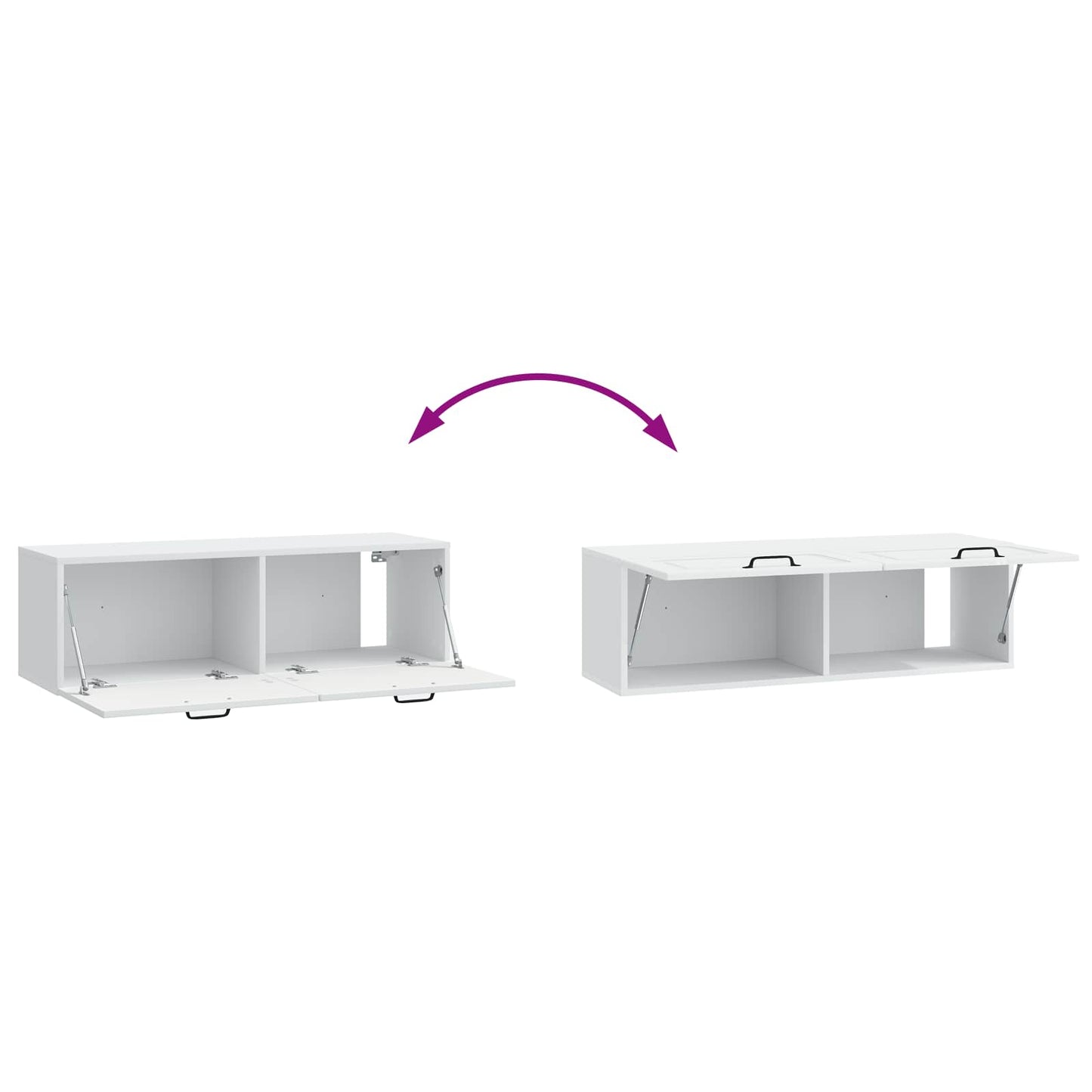 Wandbeugel TV-kast Wit 98 x 31 x 30 cm Bewerkt hout is nu te koop bij PeponiXL, paradijselijk wonen!