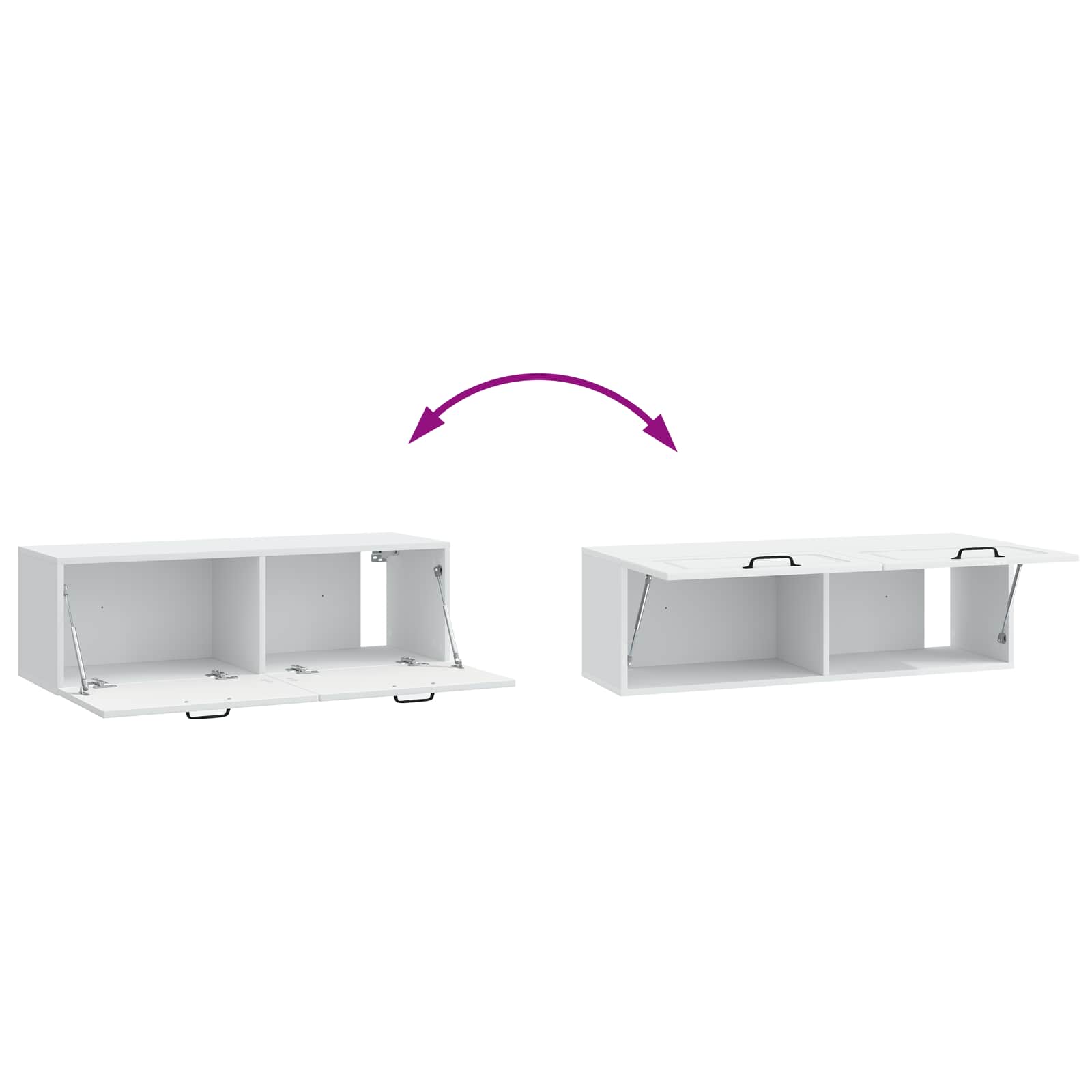 Wandbeugel TV-kast Wit 98 x 31 x 30 cm Bewerkt hout is nu te koop bij PeponiXL, paradijselijk wonen!
