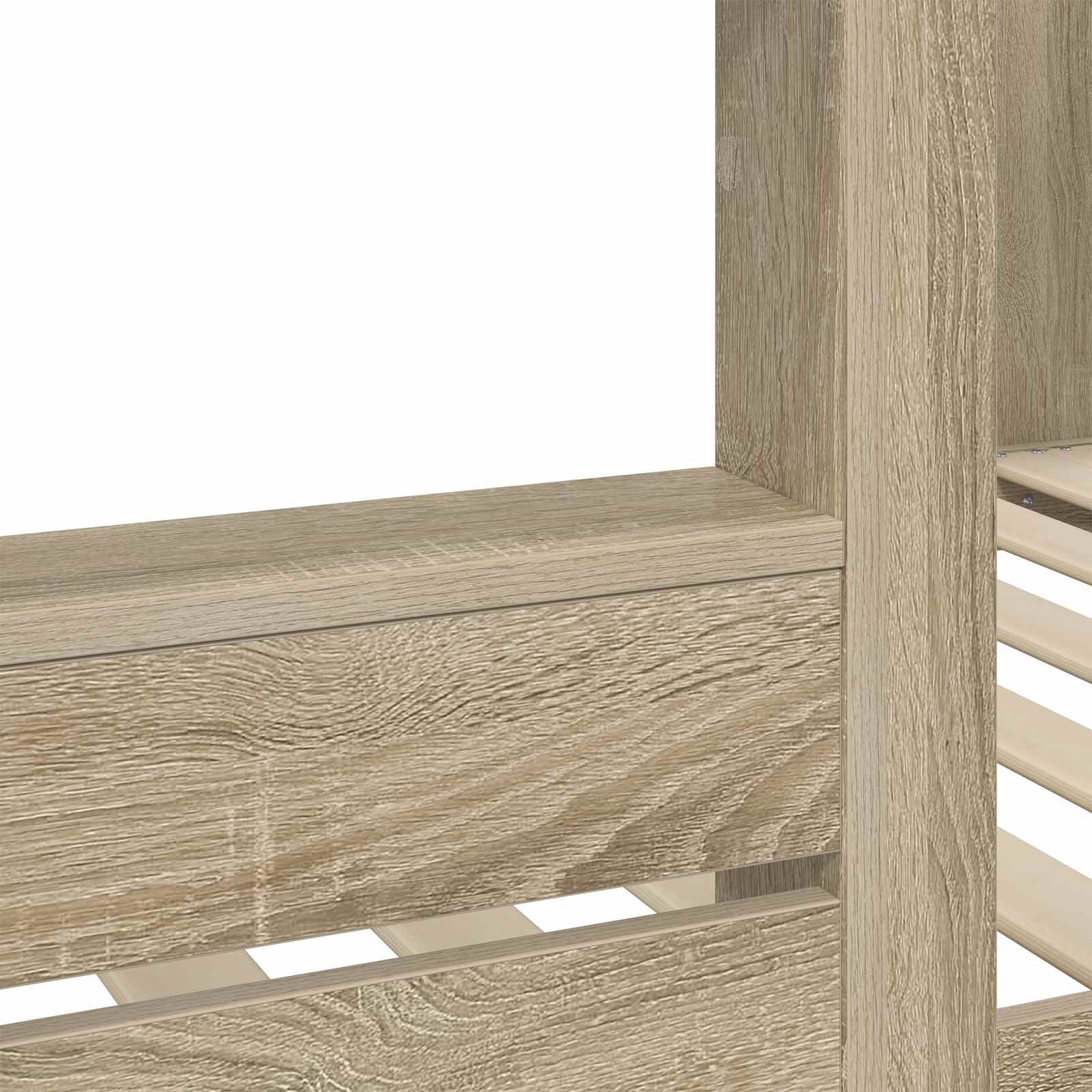 Bunk Bed voor Kinderen Sonoma Eiken 100 x 200 cm Bewerkt hout is nu te koop bij PeponiXL, paradijselijk wonen!