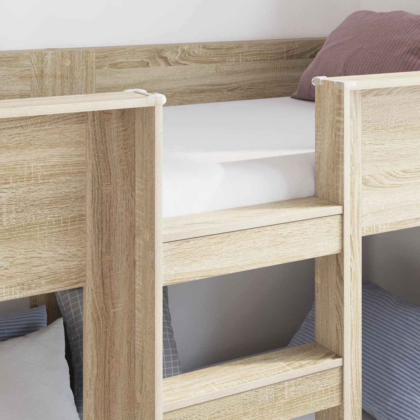 Bunk Bed voor Kinderen Sonoma Eiken 100 x 200 cm Bewerkt hout is nu te koop bij PeponiXL, paradijselijk wonen!