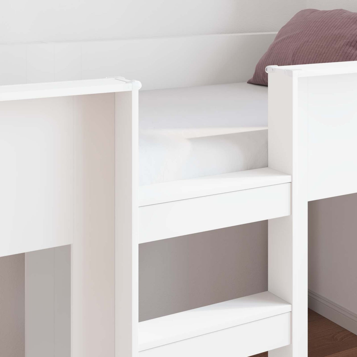 Bunk Bed voor Kinderen met matras Wit 100 x 200 cm Bewerkt hout is nu te koop bij PeponiXL, paradijselijk wonen!