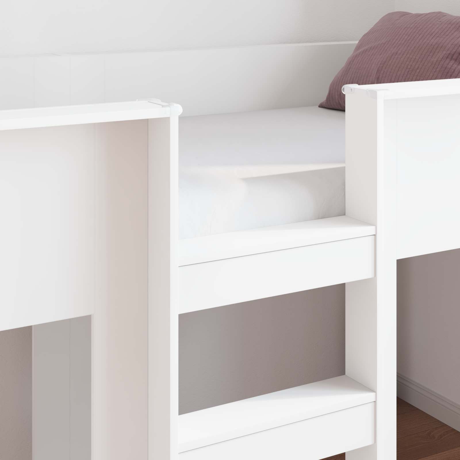 Bunk Bed voor Kinderen met matras Wit 100 x 200 cm Bewerkt hout is nu te koop bij PeponiXL, paradijselijk wonen!