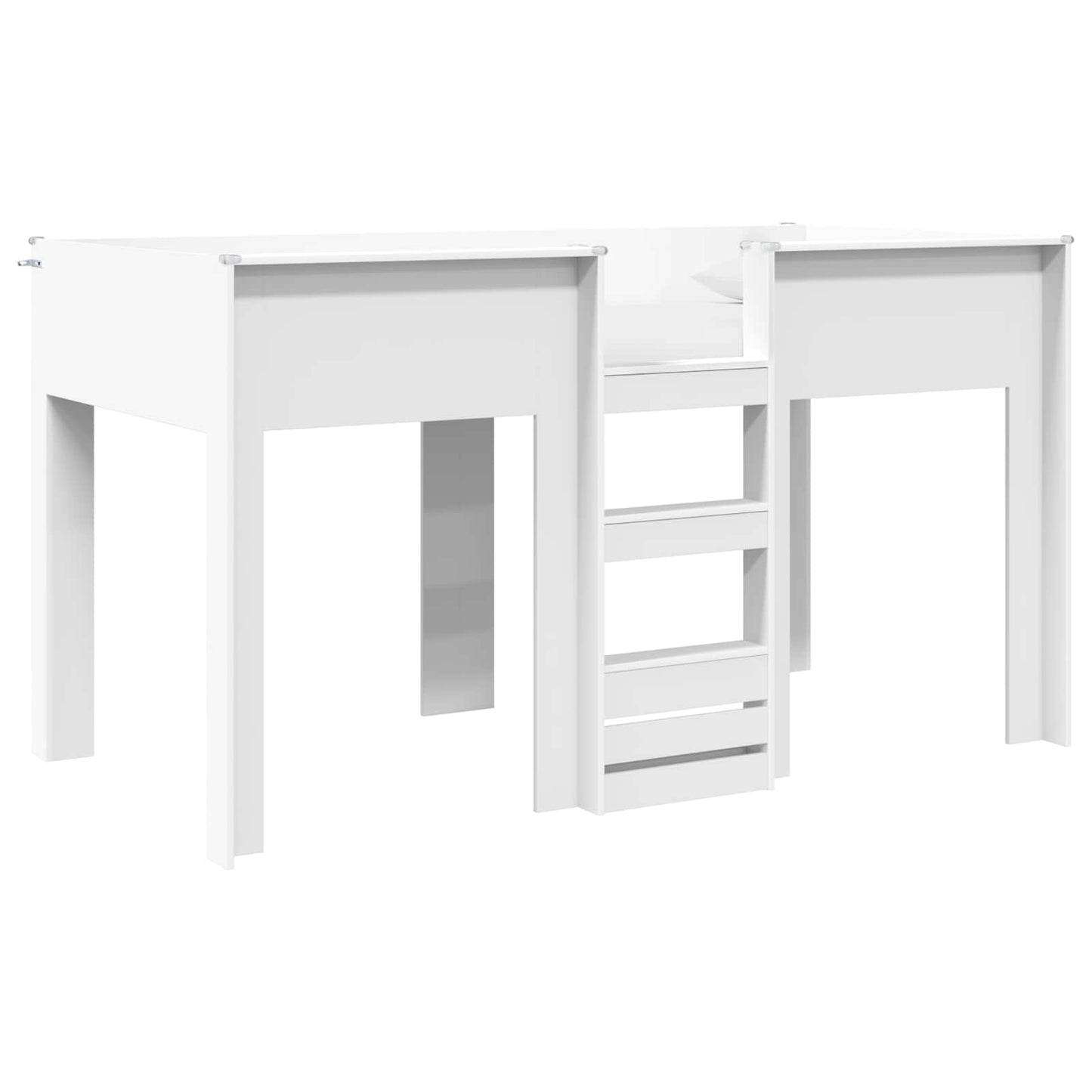 Bunk Bed voor Kinderen met matras Wit 100 x 200 cm Bewerkt hout is nu te koop bij PeponiXL, paradijselijk wonen!