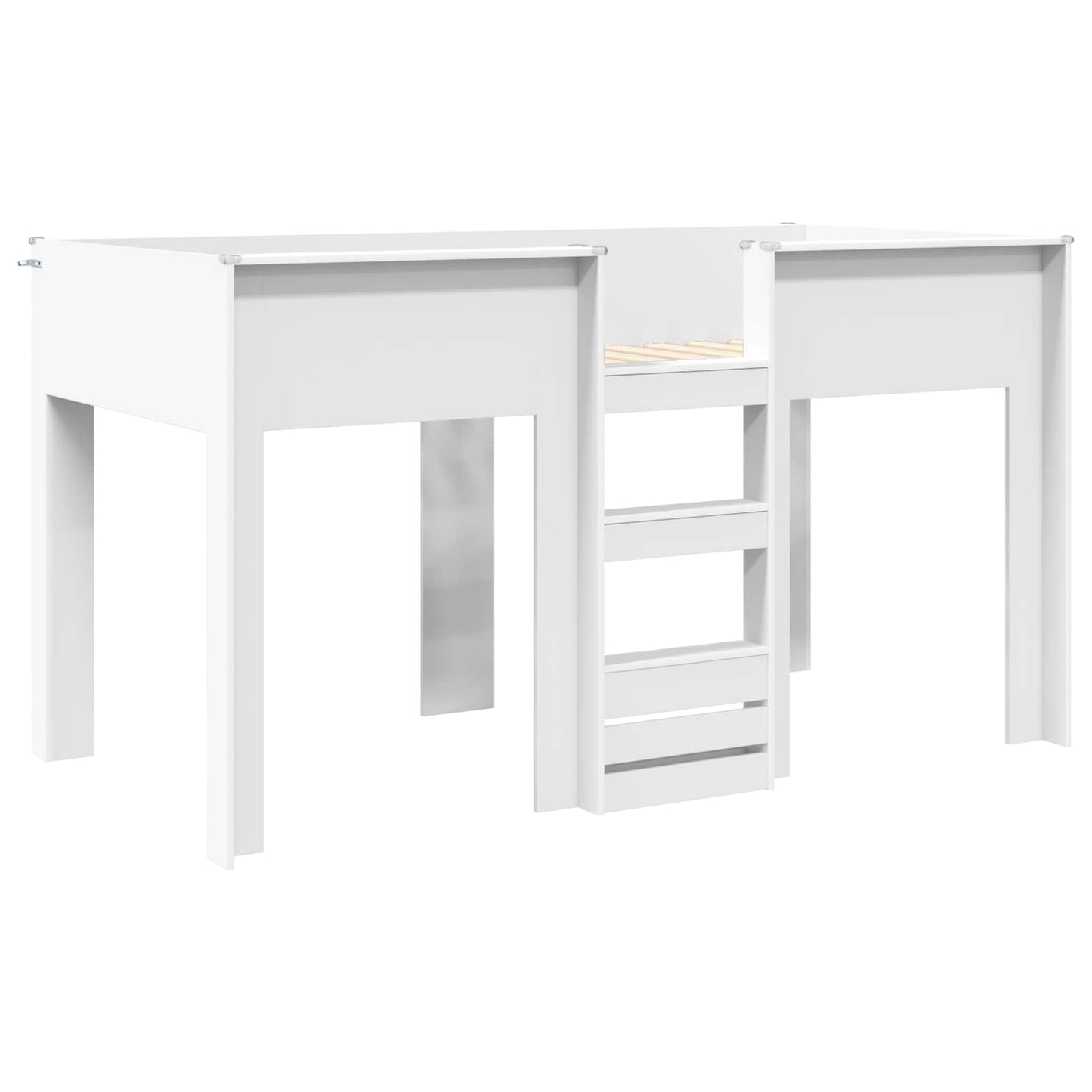 Bunk Bed voor Kinderen met matras Wit 100 x 200 cm Bewerkt hout is nu te koop bij PeponiXL, paradijselijk wonen!