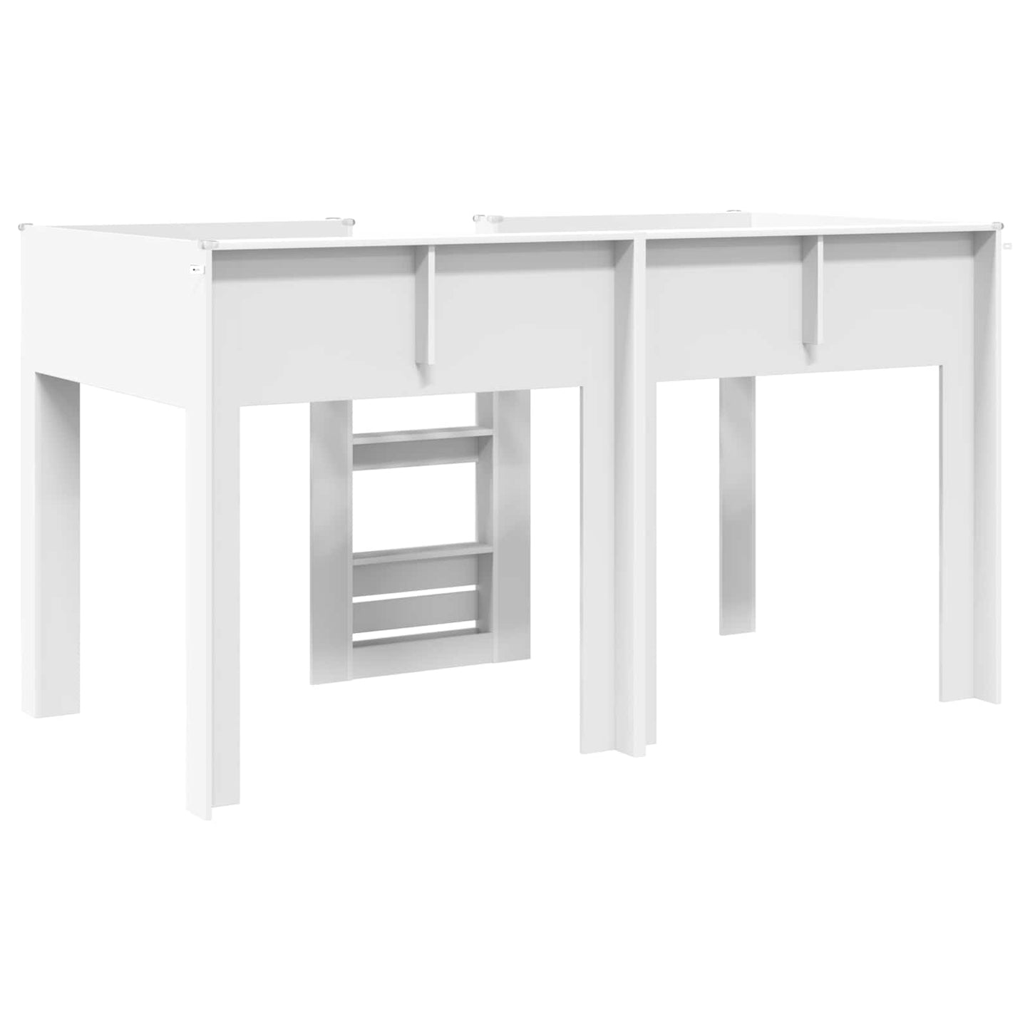 Bunk Bed voor Kinderen met matras Wit 100 x 200 cm Bewerkt hout is nu te koop bij PeponiXL, paradijselijk wonen!