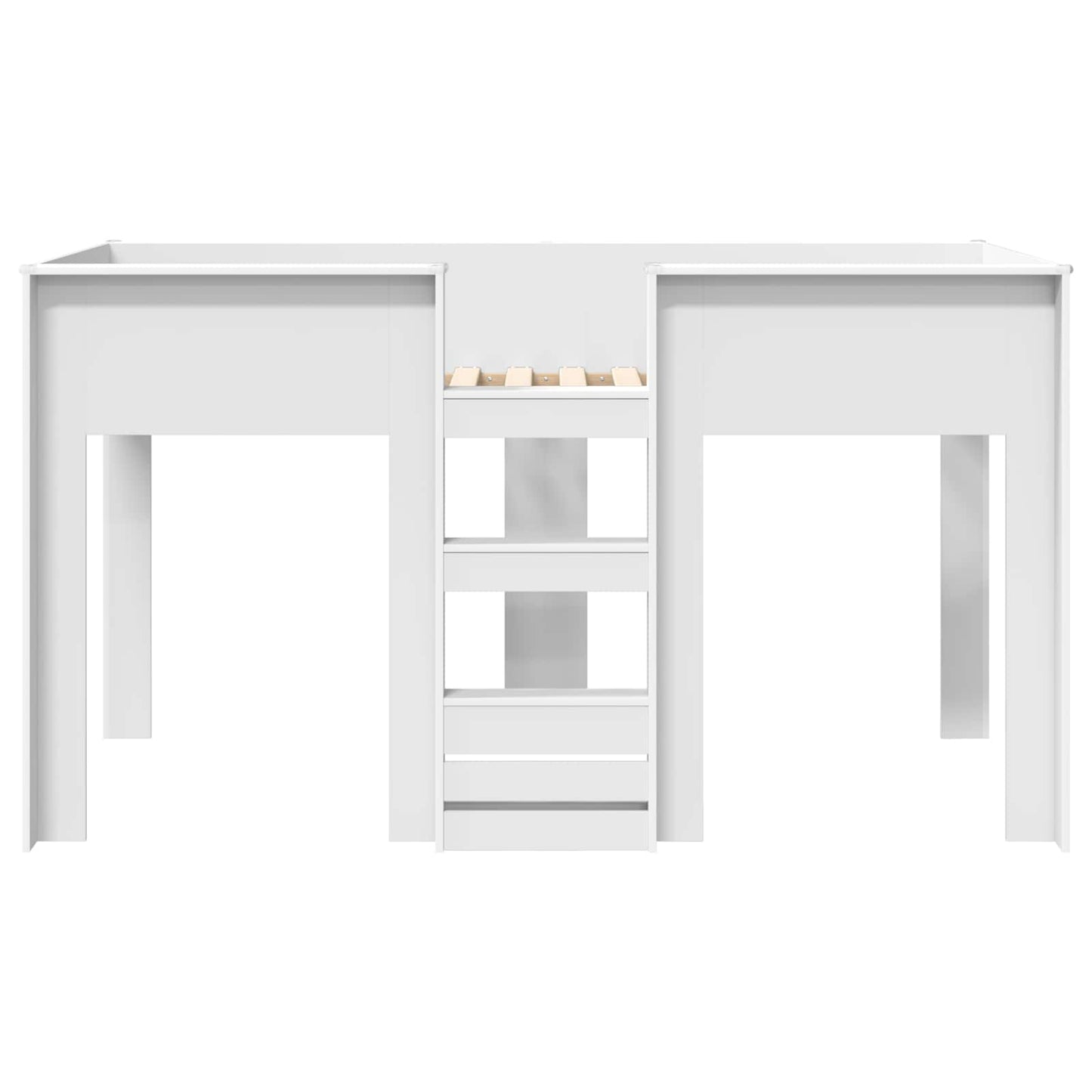 Bunk Bed voor Kinderen met matras Wit 100 x 200 cm Bewerkt hout is nu te koop bij PeponiXL, paradijselijk wonen!