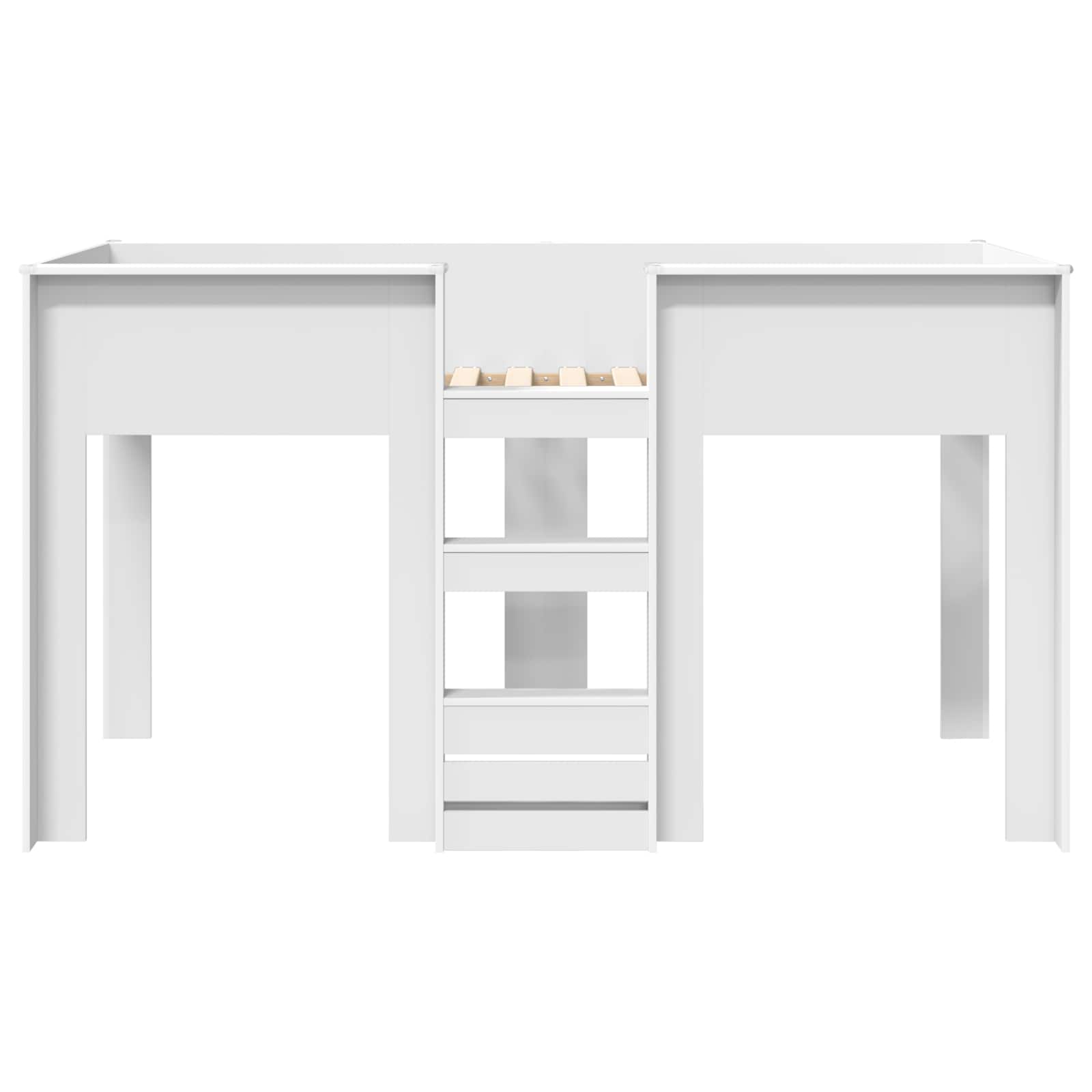 Bunk Bed voor Kinderen met matras Wit 100 x 200 cm Bewerkt hout is nu te koop bij PeponiXL, paradijselijk wonen!