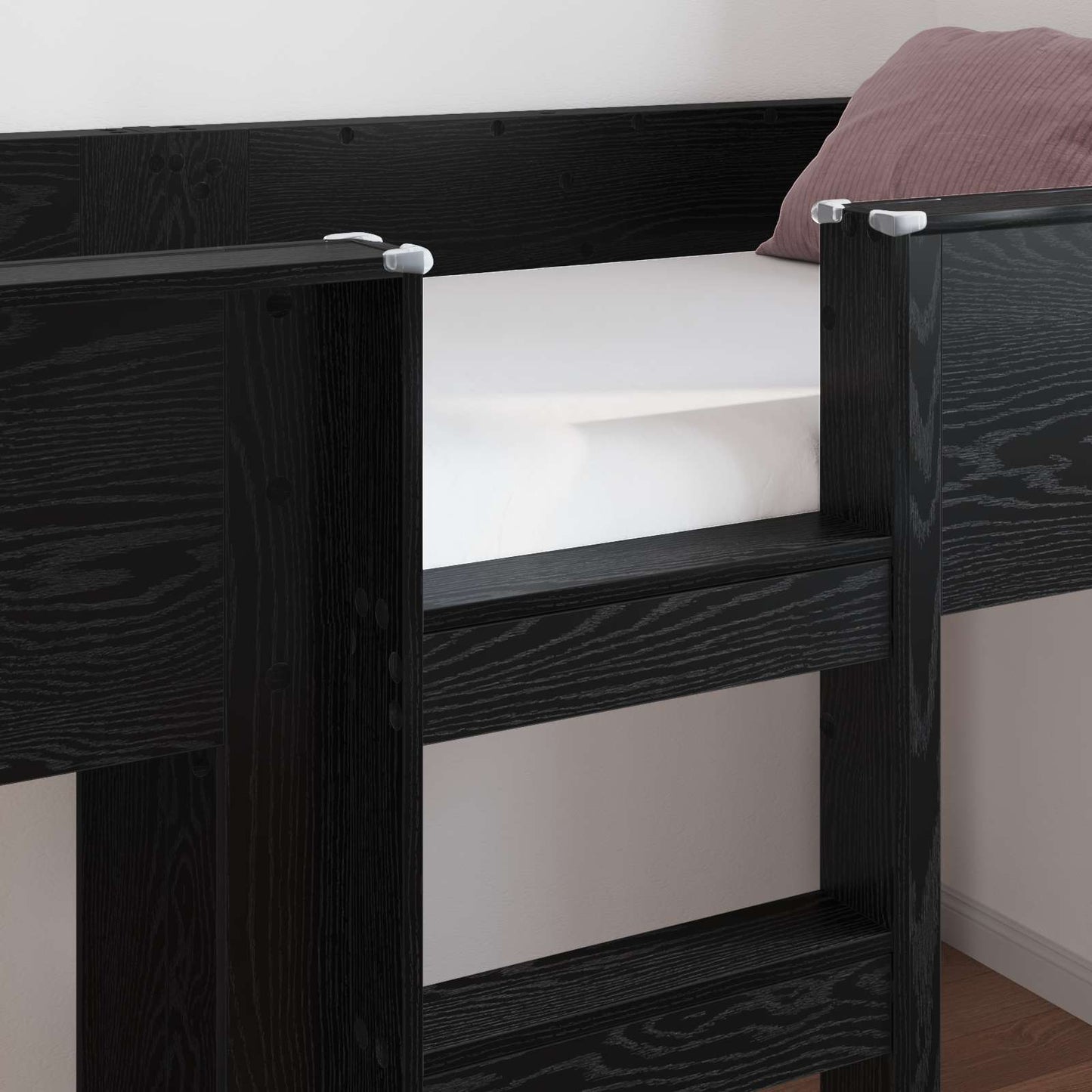 Bunk Bed voor Kinderen Zwart Eiken 100 x 200 cm Bewerkt hout is nu te koop bij PeponiXL, paradijselijk wonen!