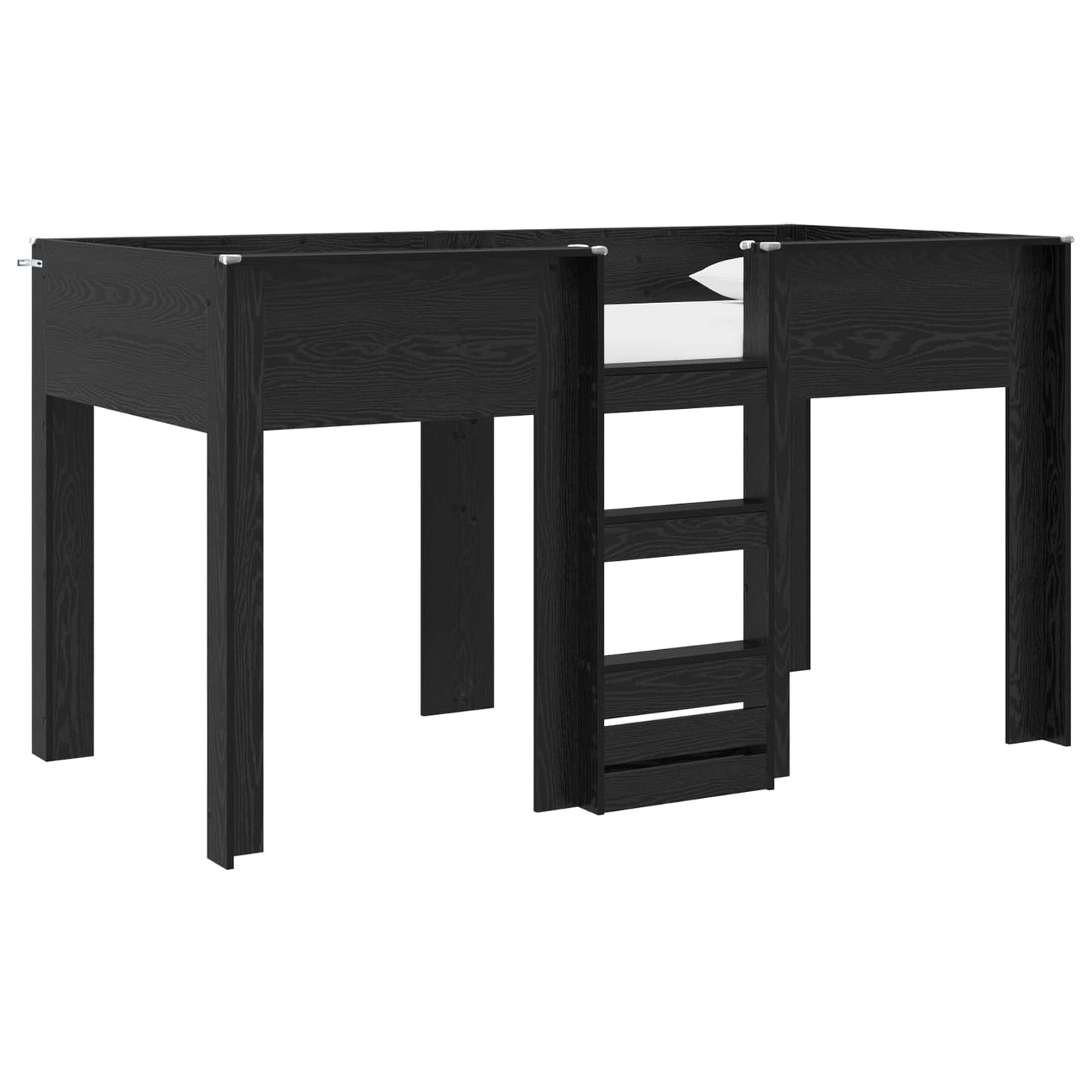 Bunk Bed voor Kinderen Zwart Eiken 100 x 200 cm Bewerkt hout is nu te koop bij PeponiXL, paradijselijk wonen!