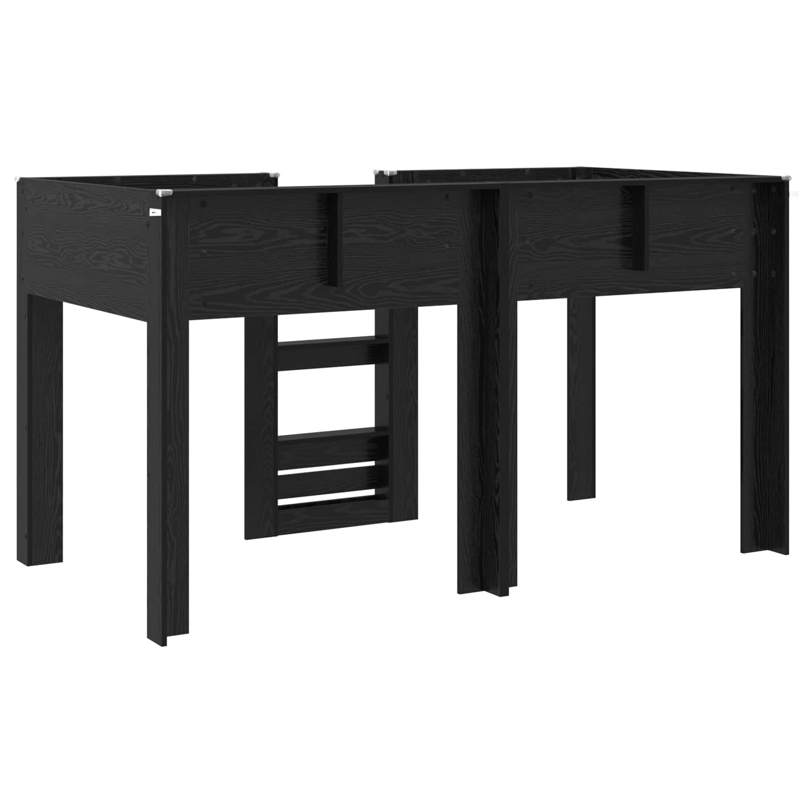 Bunk Bed voor Kinderen Zwart Eiken 100 x 200 cm Bewerkt hout is nu te koop bij PeponiXL, paradijselijk wonen!
