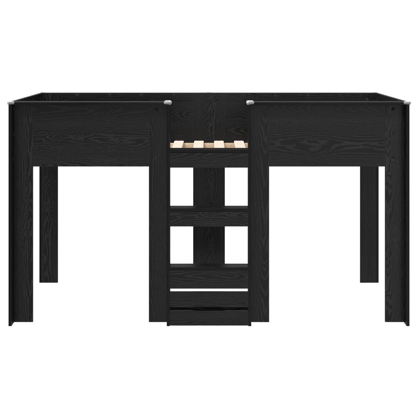 Bunk Bed voor Kinderen Zwart Eiken 100 x 200 cm Bewerkt hout is nu te koop bij PeponiXL, paradijselijk wonen!