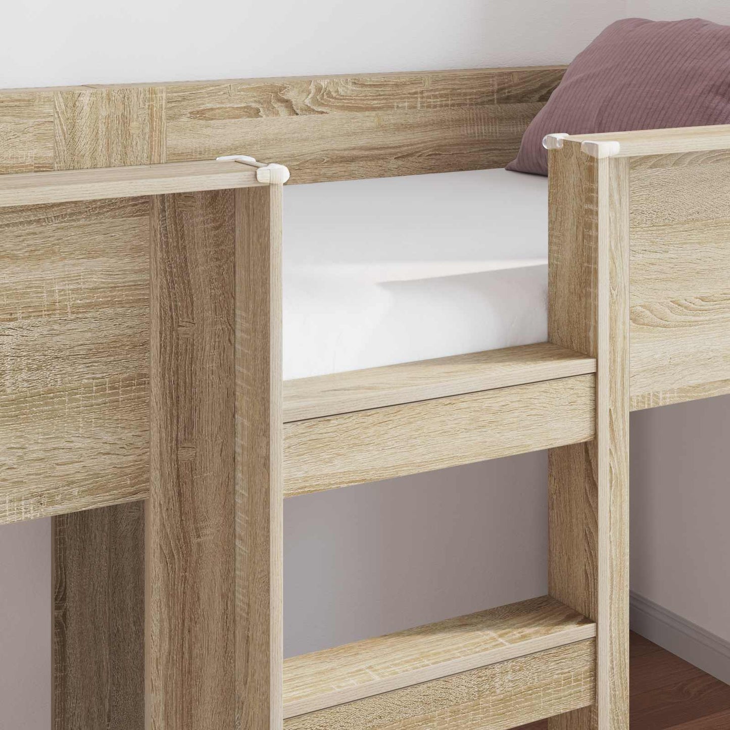 Bunk Bed voor Kinderen Sonoma Eiken 100 x 200 cm Bewerkt hout is nu te koop bij PeponiXL, paradijselijk wonen!