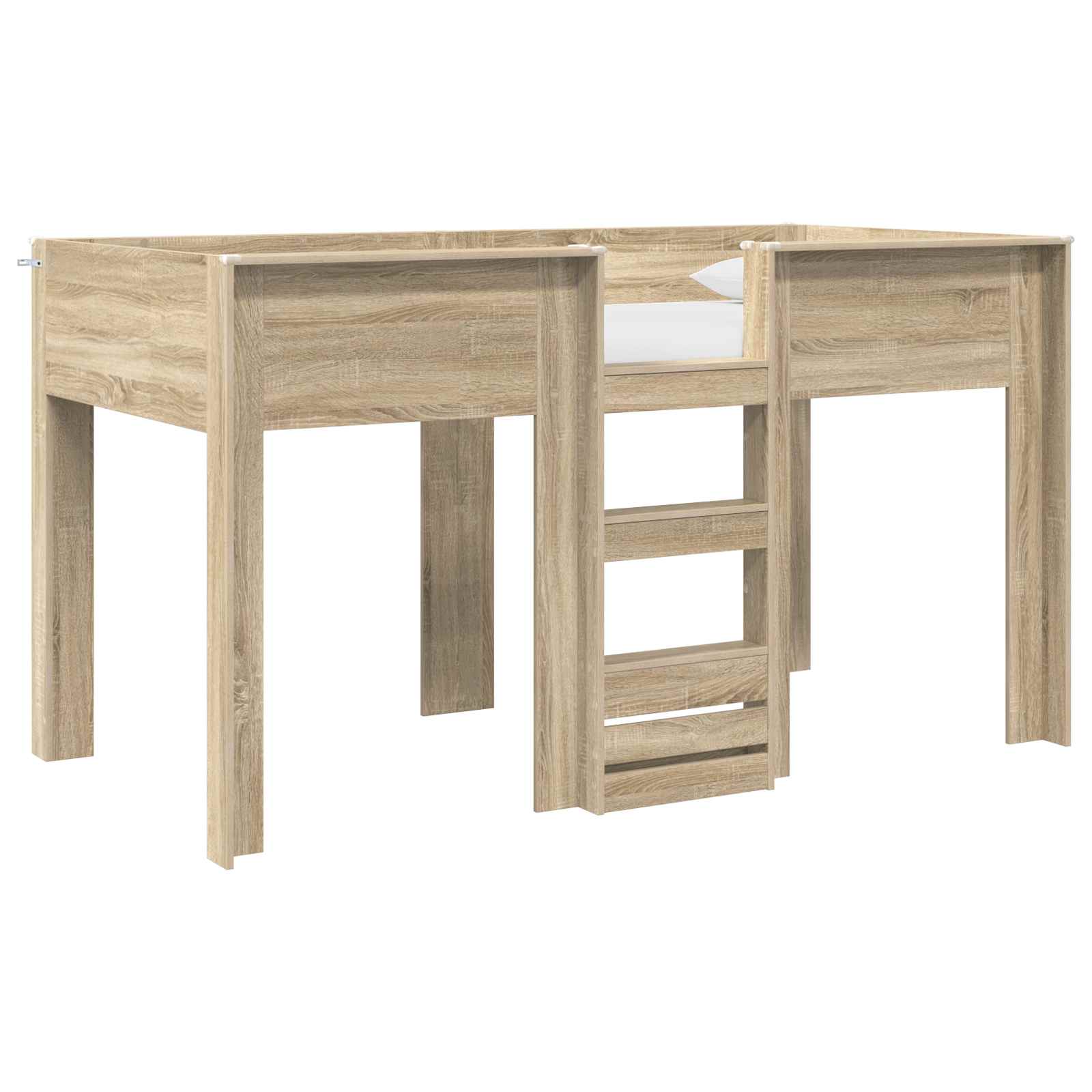 Bunk Bed voor Kinderen Sonoma Eiken 100 x 200 cm Bewerkt hout is nu te koop bij PeponiXL, paradijselijk wonen!