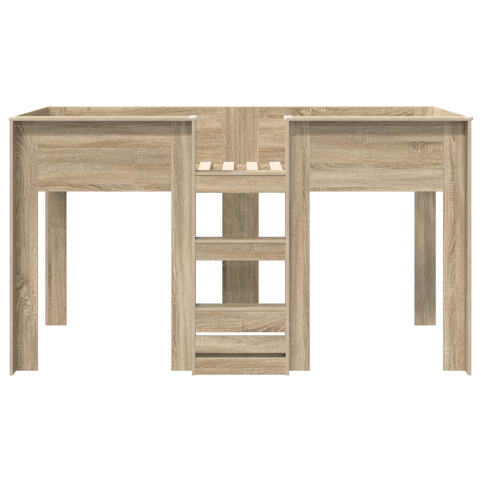 Bunk Bed voor Kinderen Sonoma Eiken 100 x 200 cm Bewerkt hout is nu te koop bij PeponiXL, paradijselijk wonen!