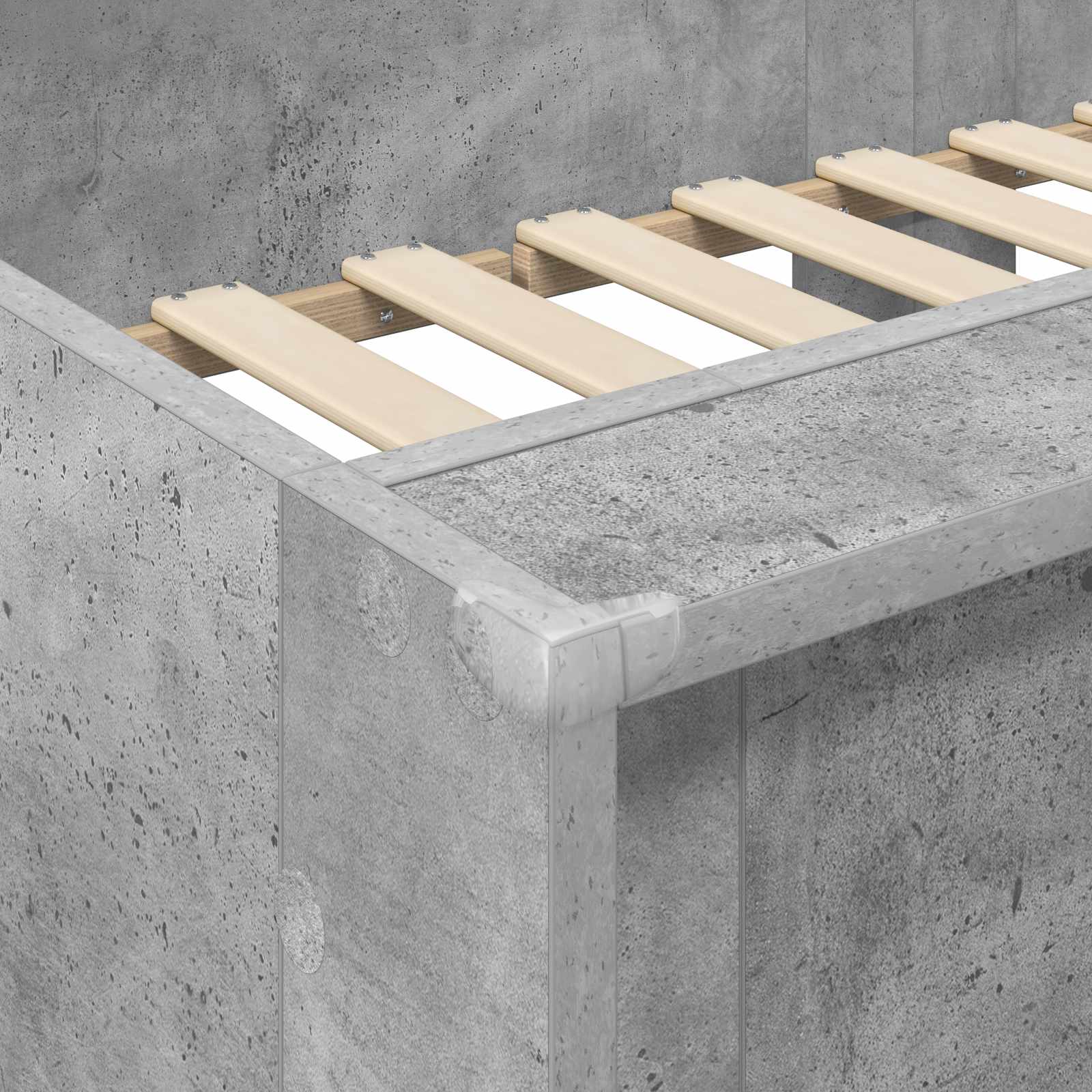 Bunk Bed voor Kinderen Beton Grijs 100 x 200 cm Bewerkt hout is nu te koop bij PeponiXL, paradijselijk wonen!