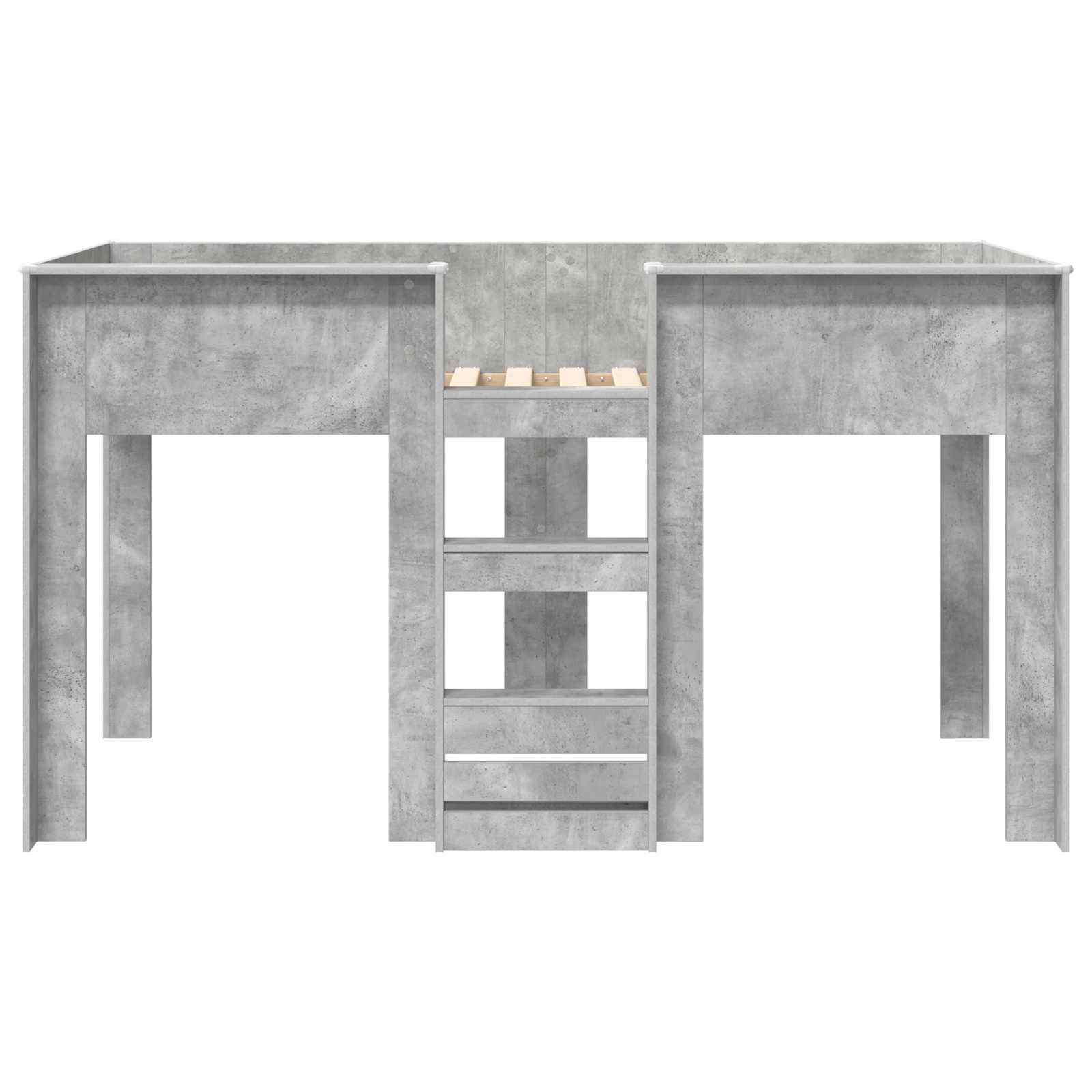 Bunk Bed voor Kinderen Beton Grijs 100 x 200 cm Bewerkt hout is nu te koop bij PeponiXL, paradijselijk wonen!
