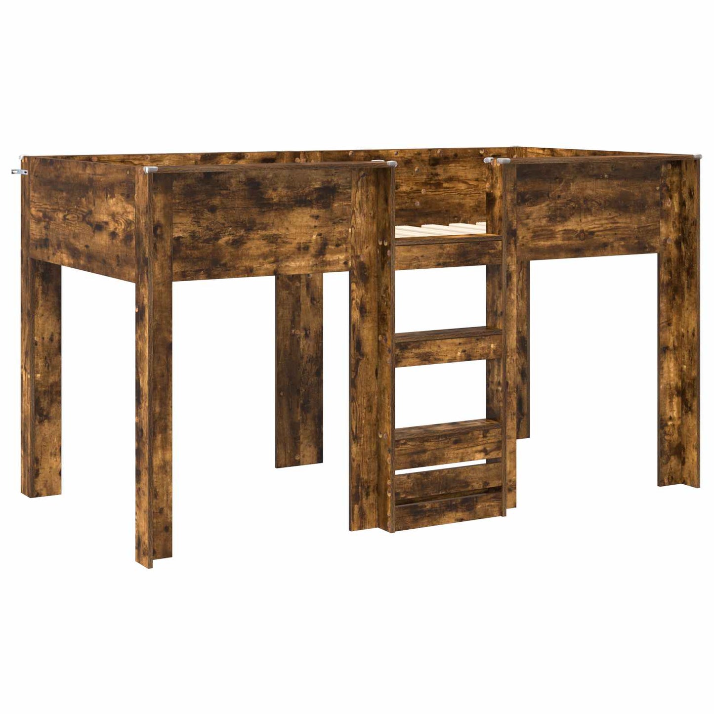 Bunk Bed voor Kinderen Gerookt eiken 100 x 200 cm Bewerkt hout is nu te koop bij PeponiXL, paradijselijk wonen!