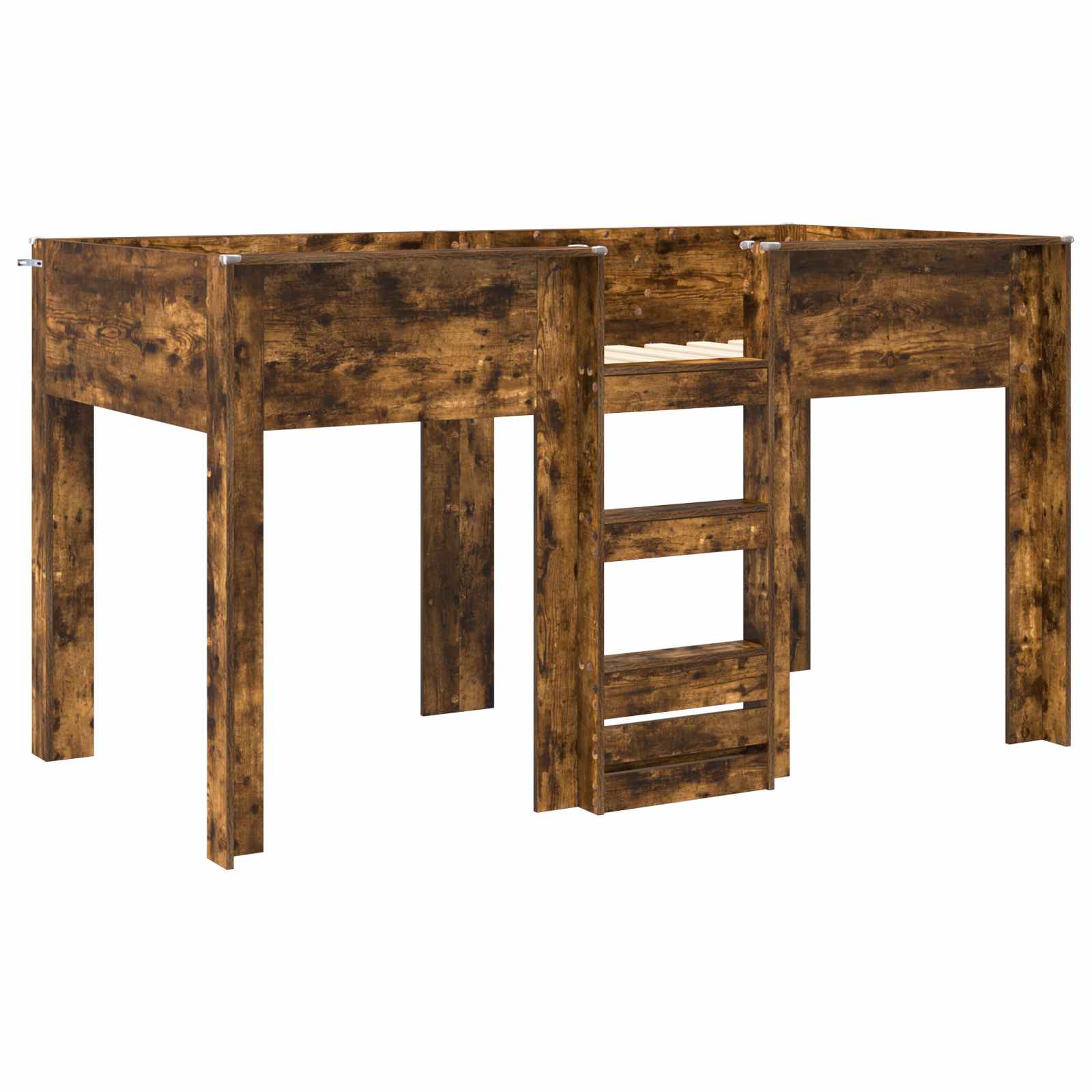 Bunk Bed voor Kinderen Gerookt eiken 100 x 200 cm Bewerkt hout is nu te koop bij PeponiXL, paradijselijk wonen!