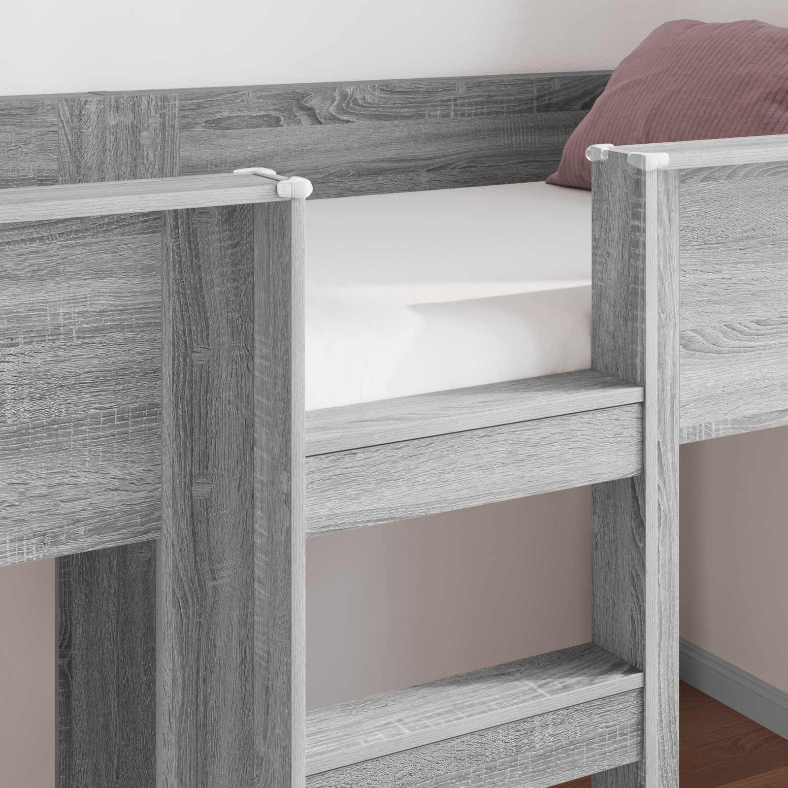 Bunk Bed voor Kinderen Grijs Sonoma 100 x 200 cm Bewerkt hout is nu te koop bij PeponiXL, paradijselijk wonen!