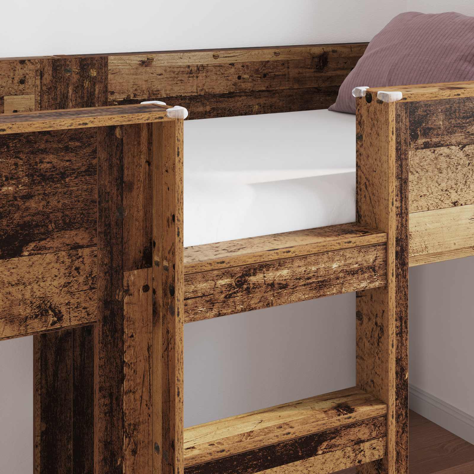 Bunk Bed voor Kinderen Oudhout 100 x 200 cm Bewerkt hout is nu te koop bij PeponiXL, paradijselijk wonen!
