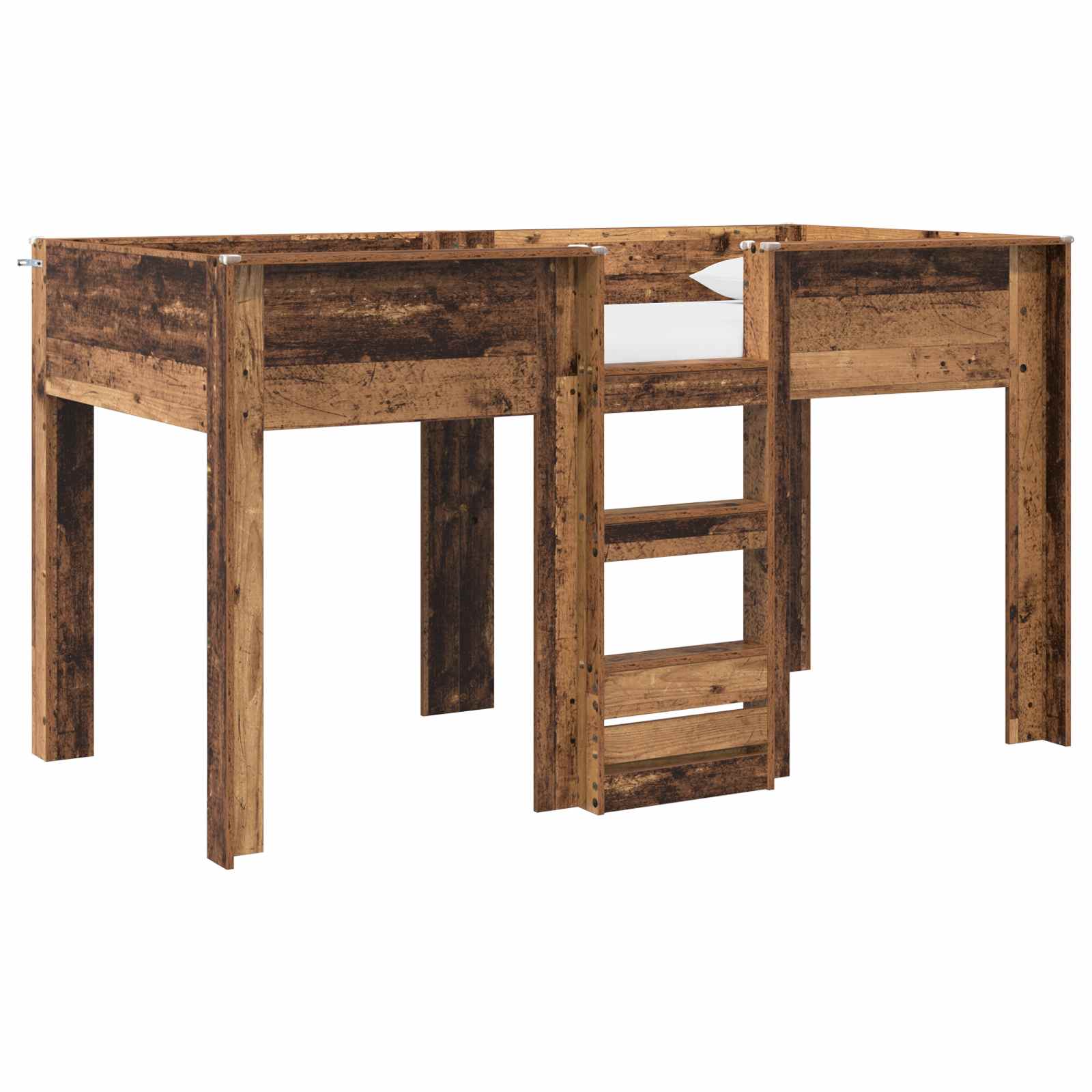 Bunk Bed voor Kinderen Oudhout 100 x 200 cm Bewerkt hout is nu te koop bij PeponiXL, paradijselijk wonen!
