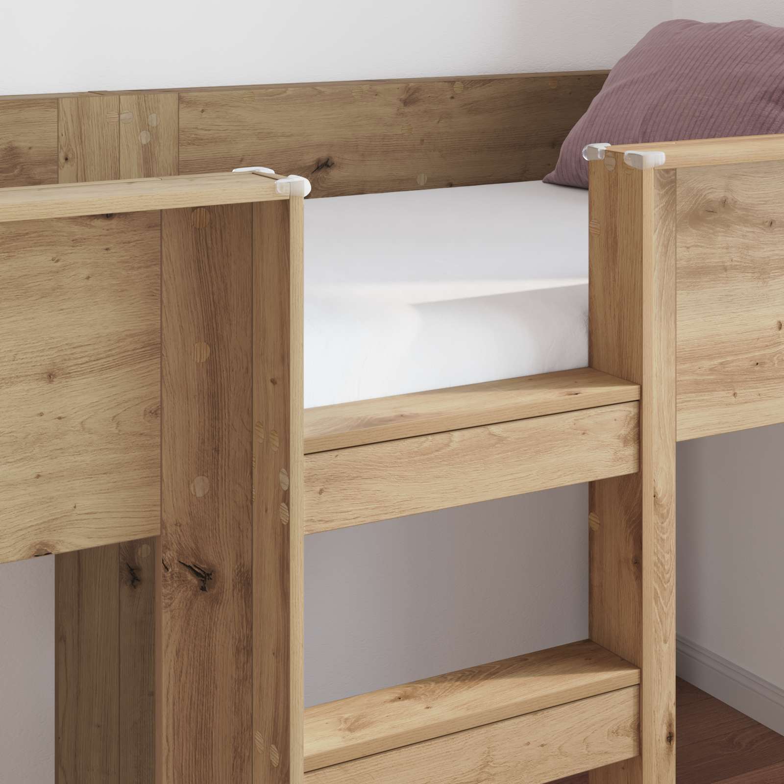 Bunk Bed voor Kinderen Artisan Eiken 100 x 200 cm Bewerkt hout is nu te koop bij PeponiXL, paradijselijk wonen!
