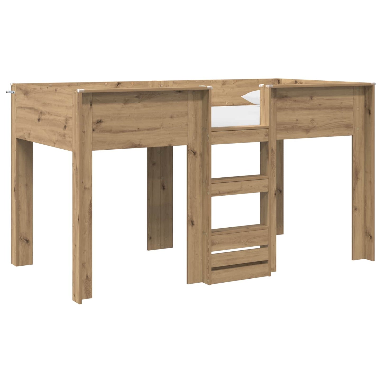 Bunk Bed voor Kinderen Artisan Eiken 100 x 200 cm Bewerkt hout is nu te koop bij PeponiXL, paradijselijk wonen!