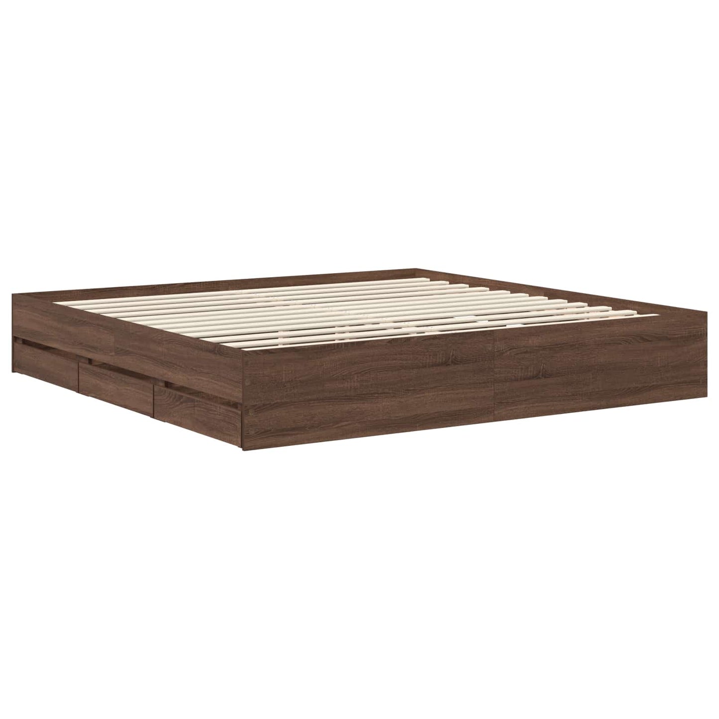 Bedframe met lade Bruin Eiken 200 x 200 cm Ingenieurshout