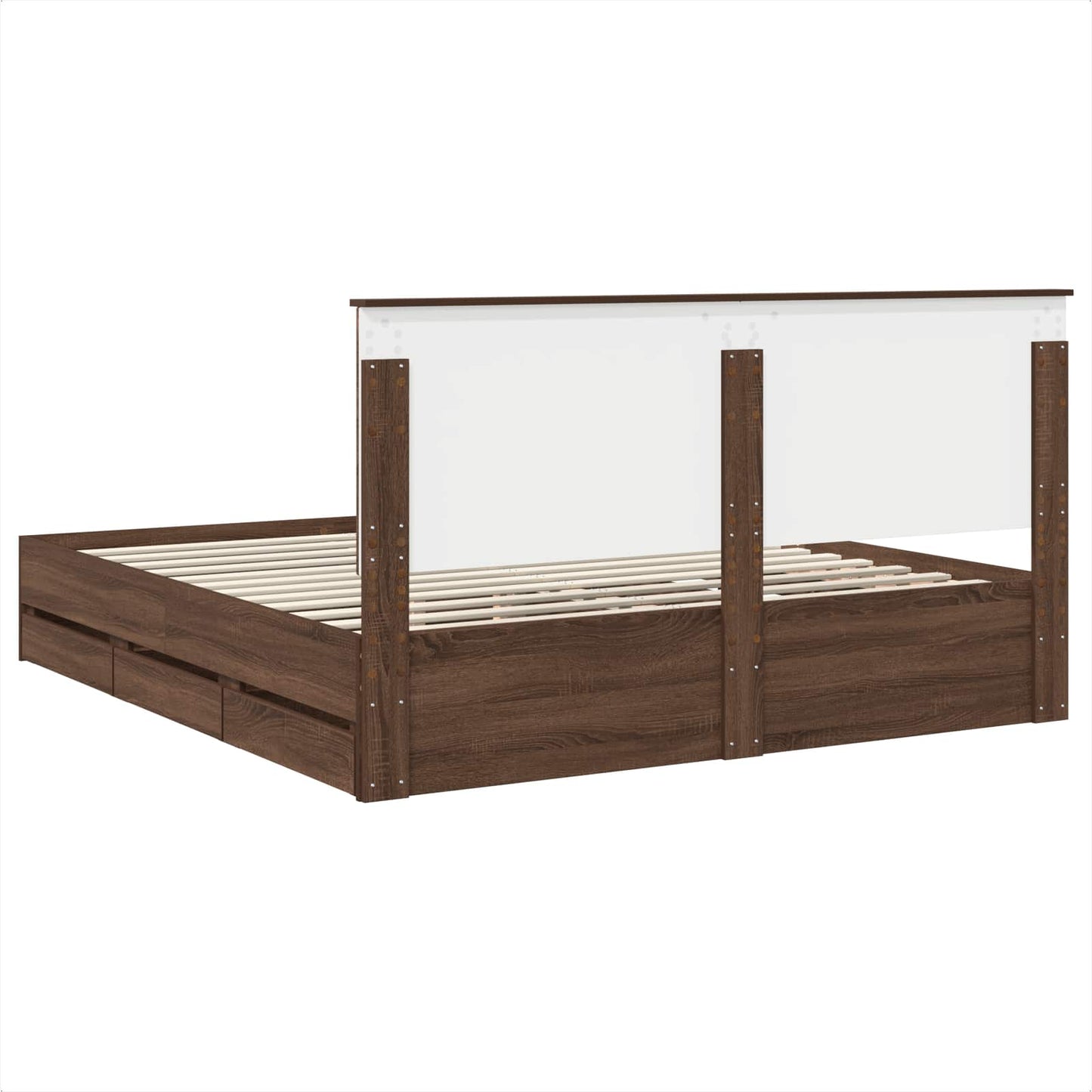 Bedframe met lade Bruin Eiken 200 x 200 cm Ingenieurshout