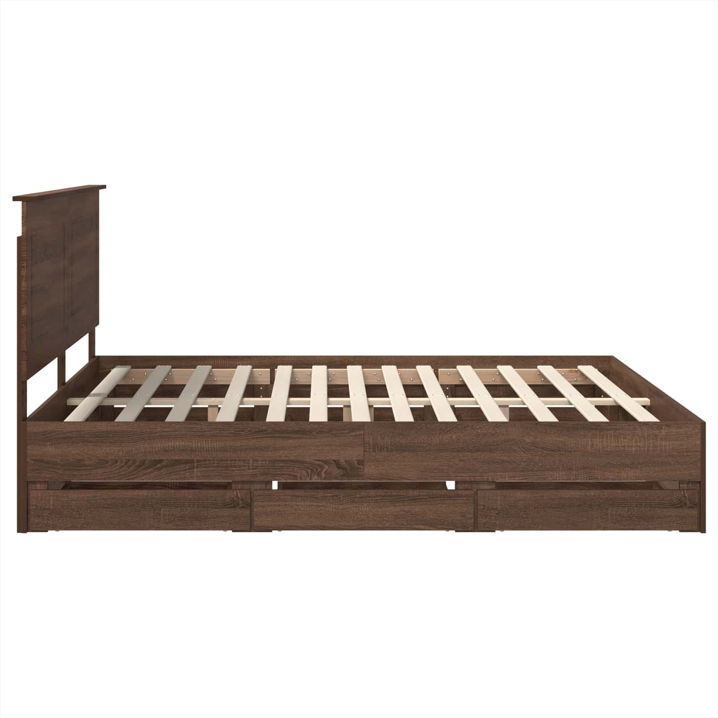Bedframe met lade Bruin Eiken 200 x 200 cm Ingenieurshout