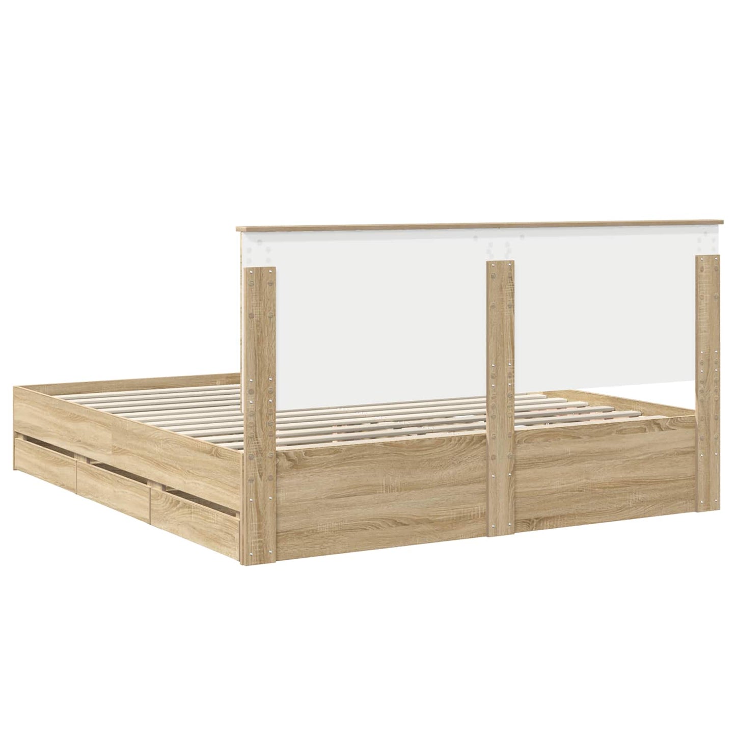 Bedframe met lade Sonoma Eiken 180 x 200 cm Ingenieurshout is nu te koop bij PeponiXL, paradijselijk wonen!