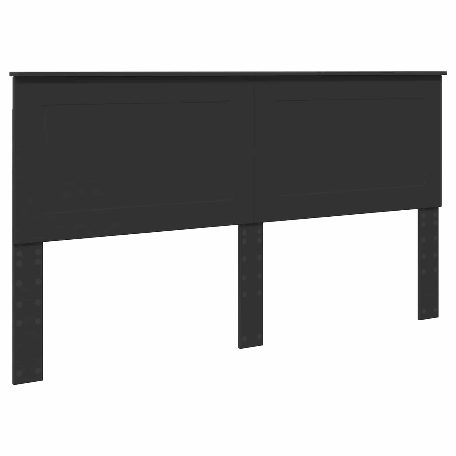 Opslag bed met hoofdeinde Zwart 200 x 200 cm Bewerkt hout is nu te koop bij PeponiXL, paradijselijk wonen!