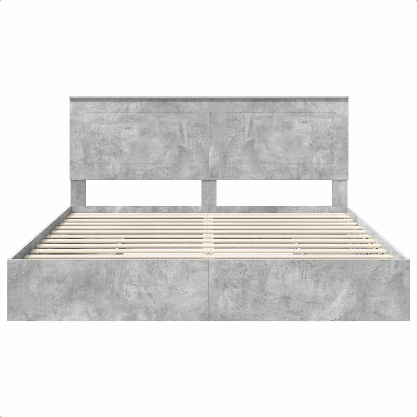 Opslag bed met hoofdeinde Beton Grijs 200 x 200 cm Bewerkt hout is nu te koop bij PeponiXL, paradijselijk wonen!