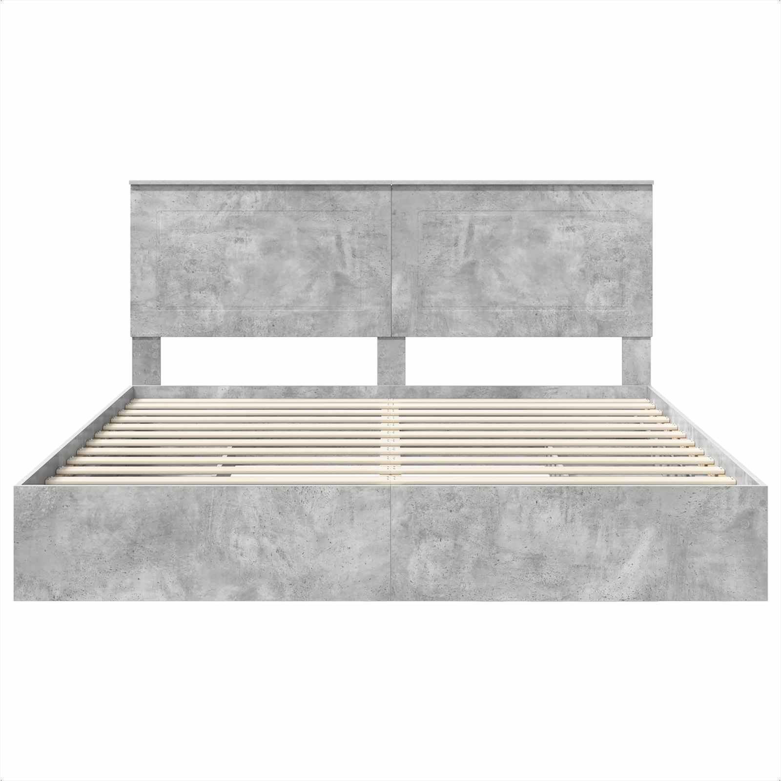 Opslag bed met hoofdeinde Beton Grijs 200 x 200 cm Bewerkt hout is nu te koop bij PeponiXL, paradijselijk wonen!