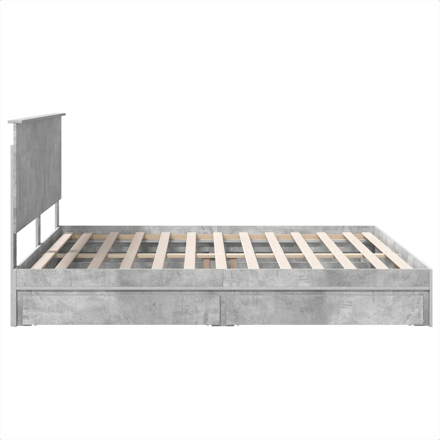 Opslag bed met hoofdeinde Beton Grijs 200 x 200 cm Bewerkt hout is nu te koop bij PeponiXL, paradijselijk wonen!