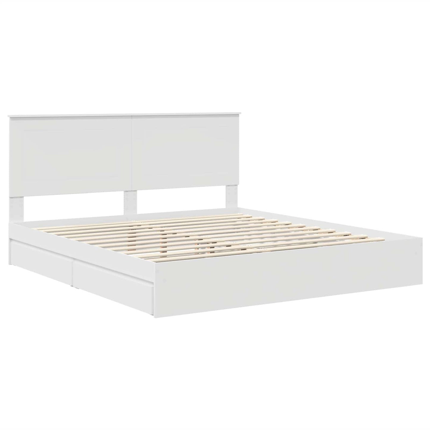 Opslag bed met hoofdeinde Wit 180 x 200 cm Bewerkt hout is nu te koop bij PeponiXL, paradijselijk wonen!