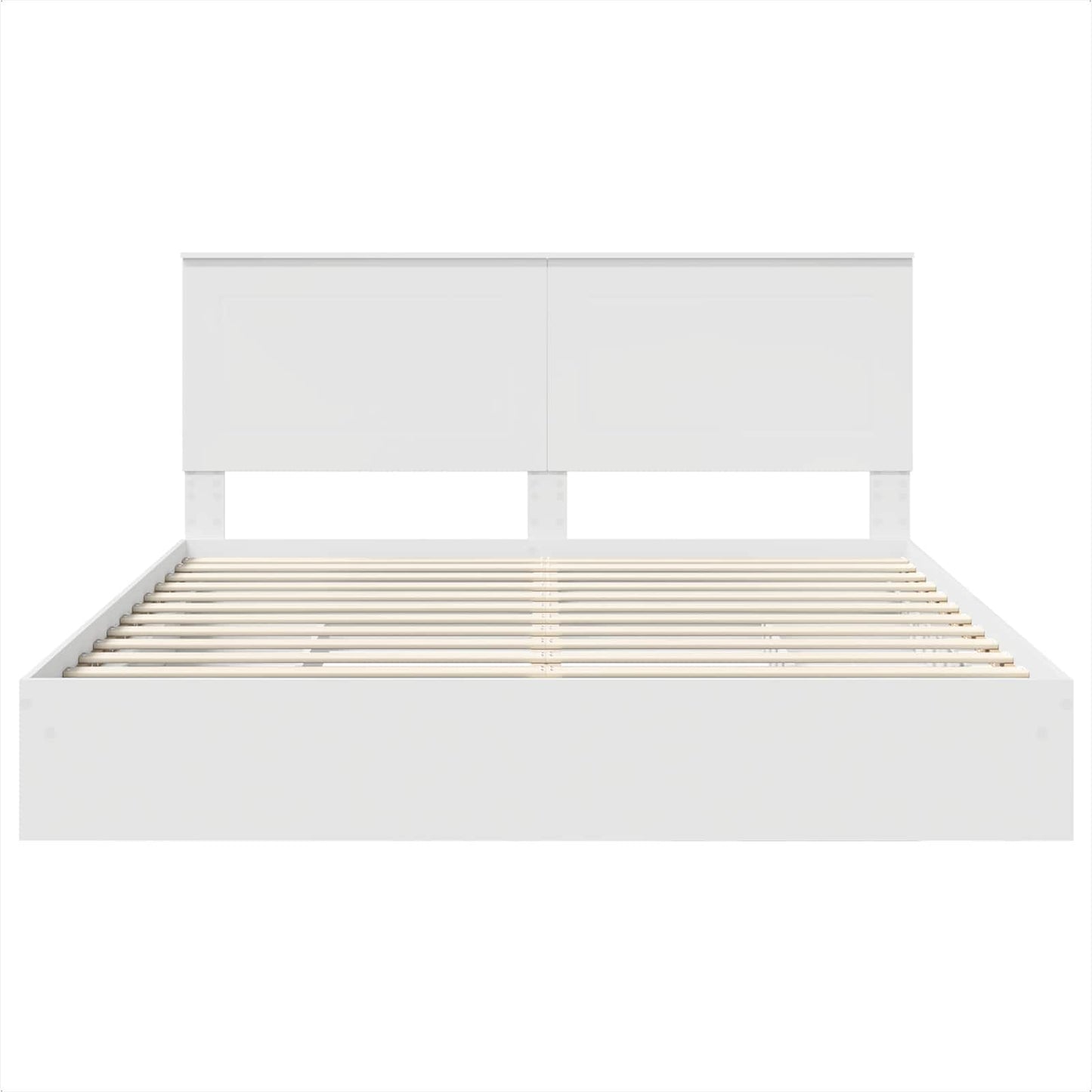 Opslag bed met hoofdeinde Wit 180 x 200 cm Bewerkt hout is nu te koop bij PeponiXL, paradijselijk wonen!