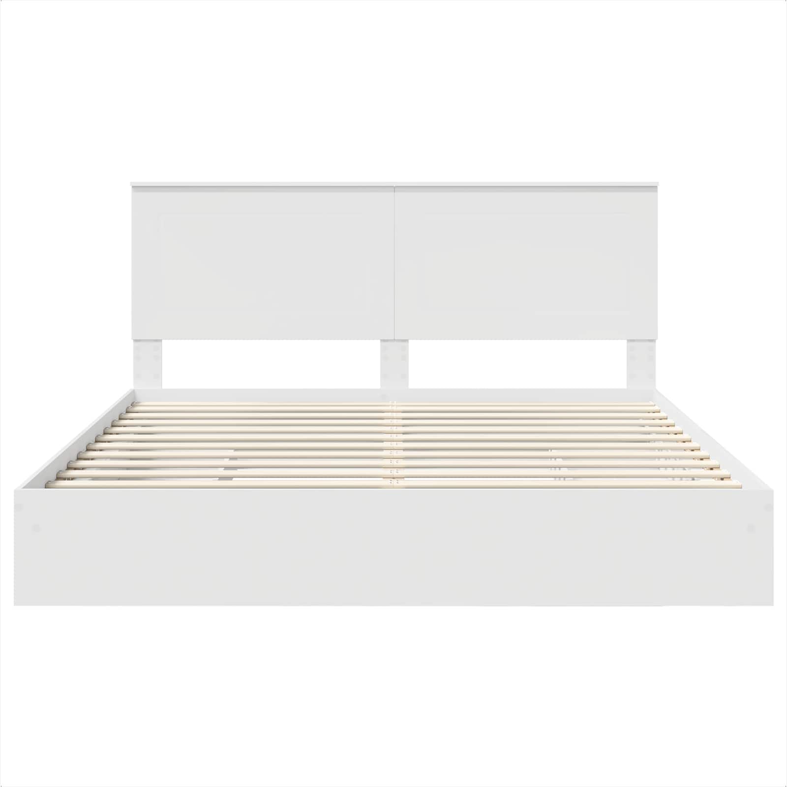 Opslag bed met hoofdeinde Wit 180 x 200 cm Bewerkt hout is nu te koop bij PeponiXL, paradijselijk wonen!