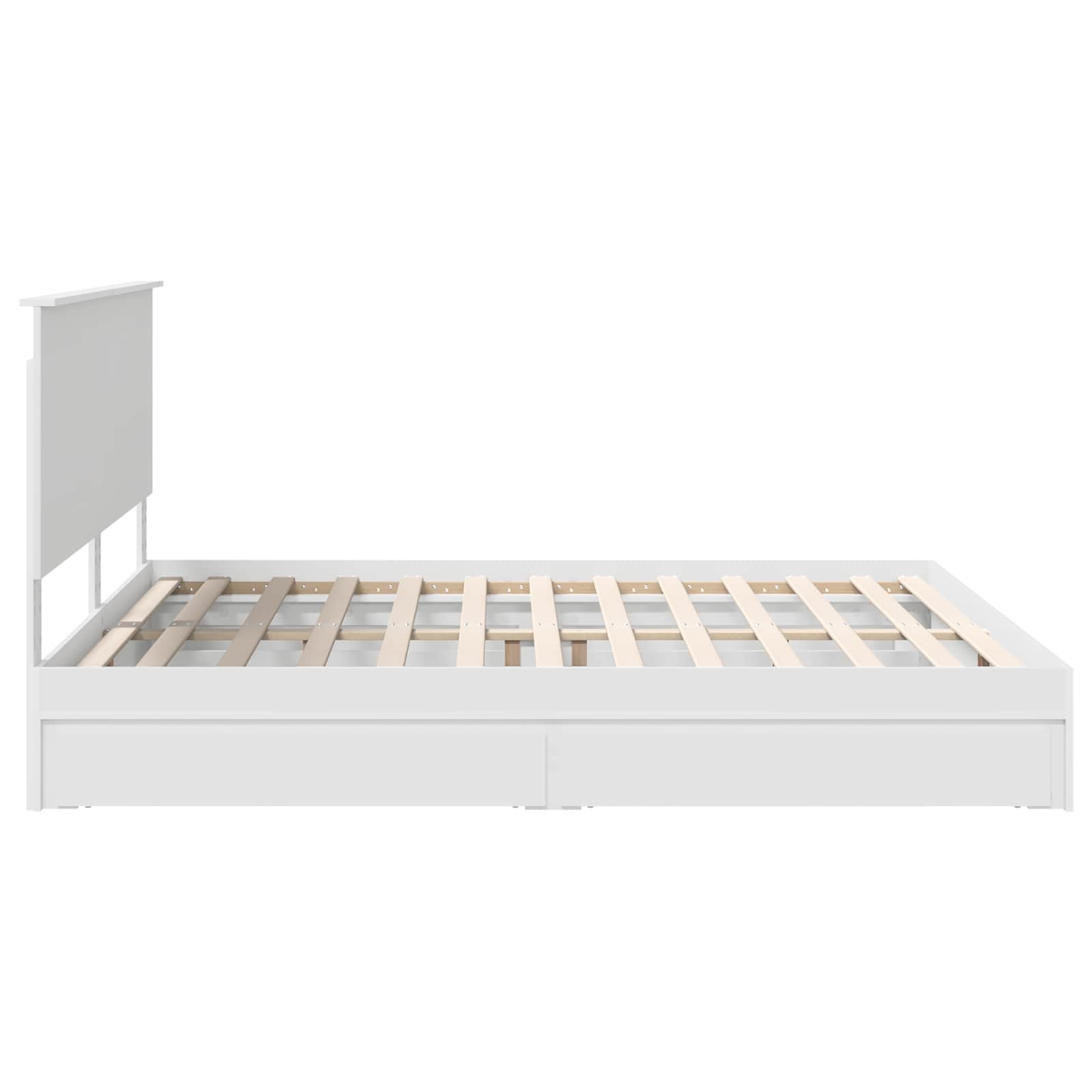 Opslag bed met hoofdeinde Wit 180 x 200 cm Bewerkt hout is nu te koop bij PeponiXL, paradijselijk wonen!