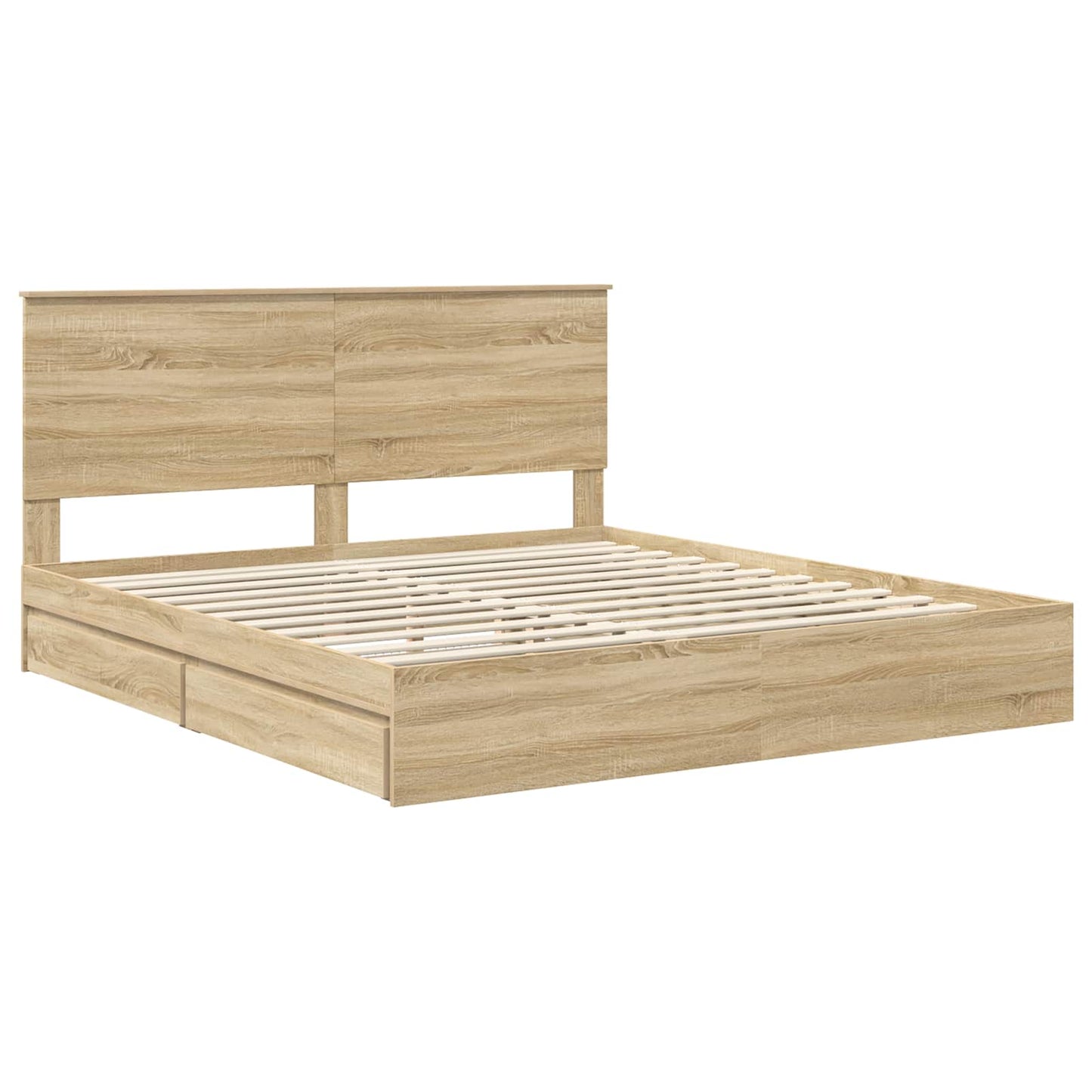 Opslag bed met lade Sonoma Eiken 180 x 200 cm Bewerkt hout is nu te koop bij PeponiXL, paradijselijk wonen!